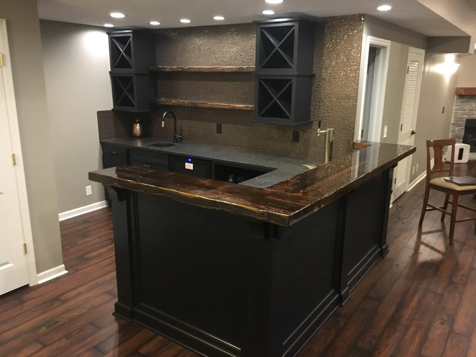 Finished basement by ELM Home Services