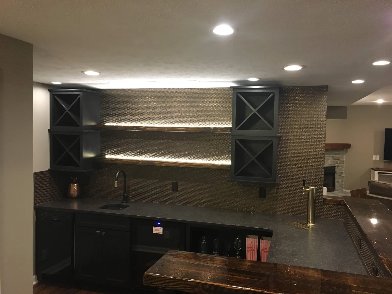 Finished basement by ELM Home Services